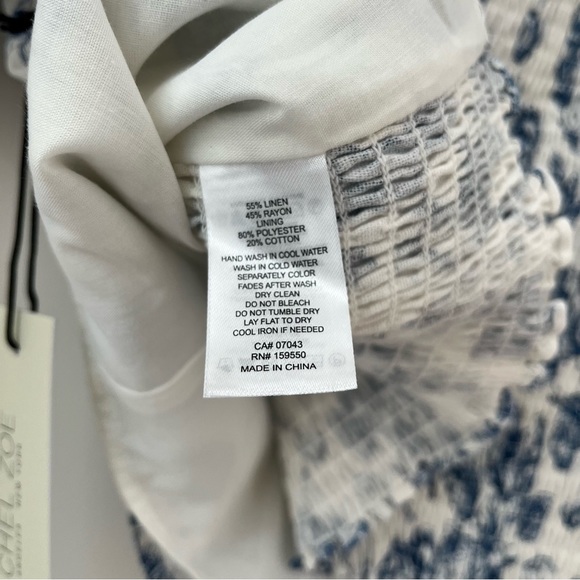 NWT Rachel Zoe linen blue fruits prints top 2X - Picture 7 of 8